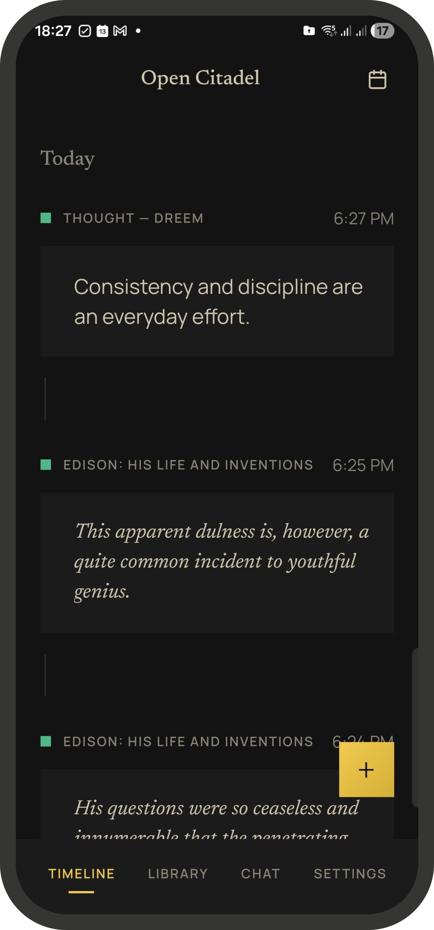 Open Citadel Timeline on Android