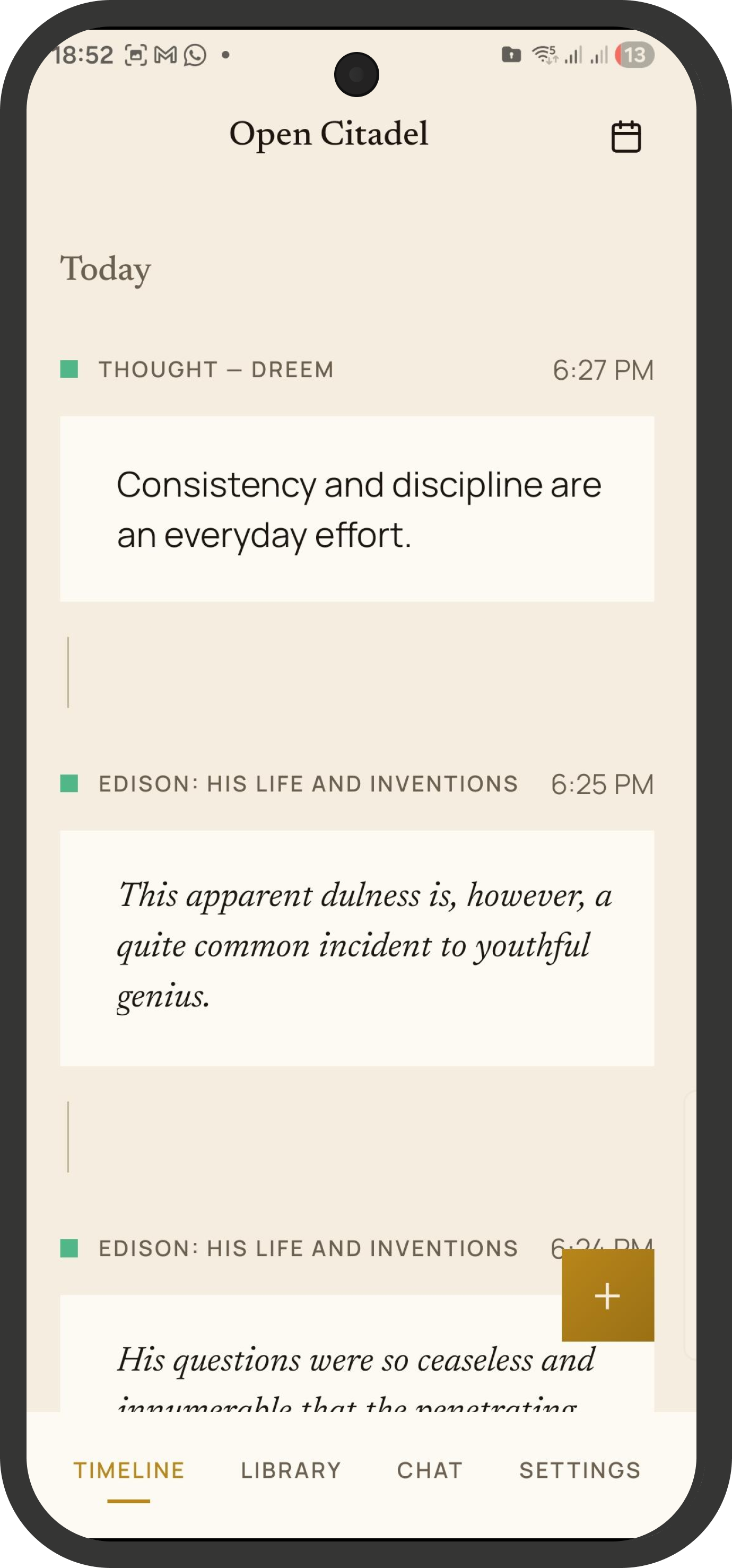 Open Citadel Timeline on Android